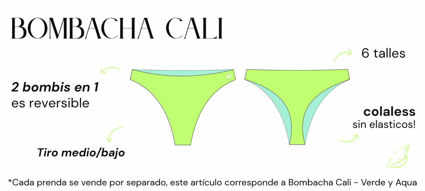 Bikini colaless reversible, sin elasticos